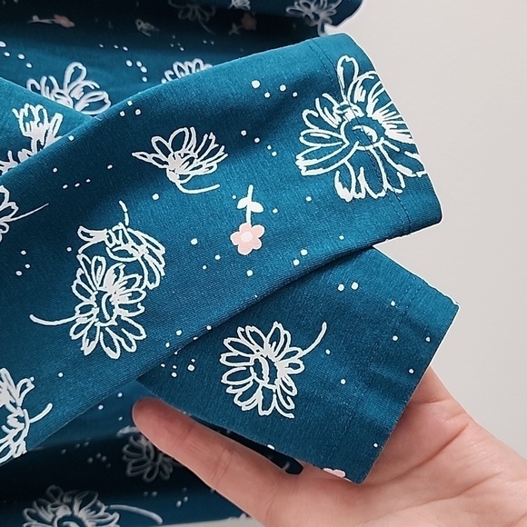 Hanna Andersson girls spring top in turquoise size 8 - Picture 4 of 4